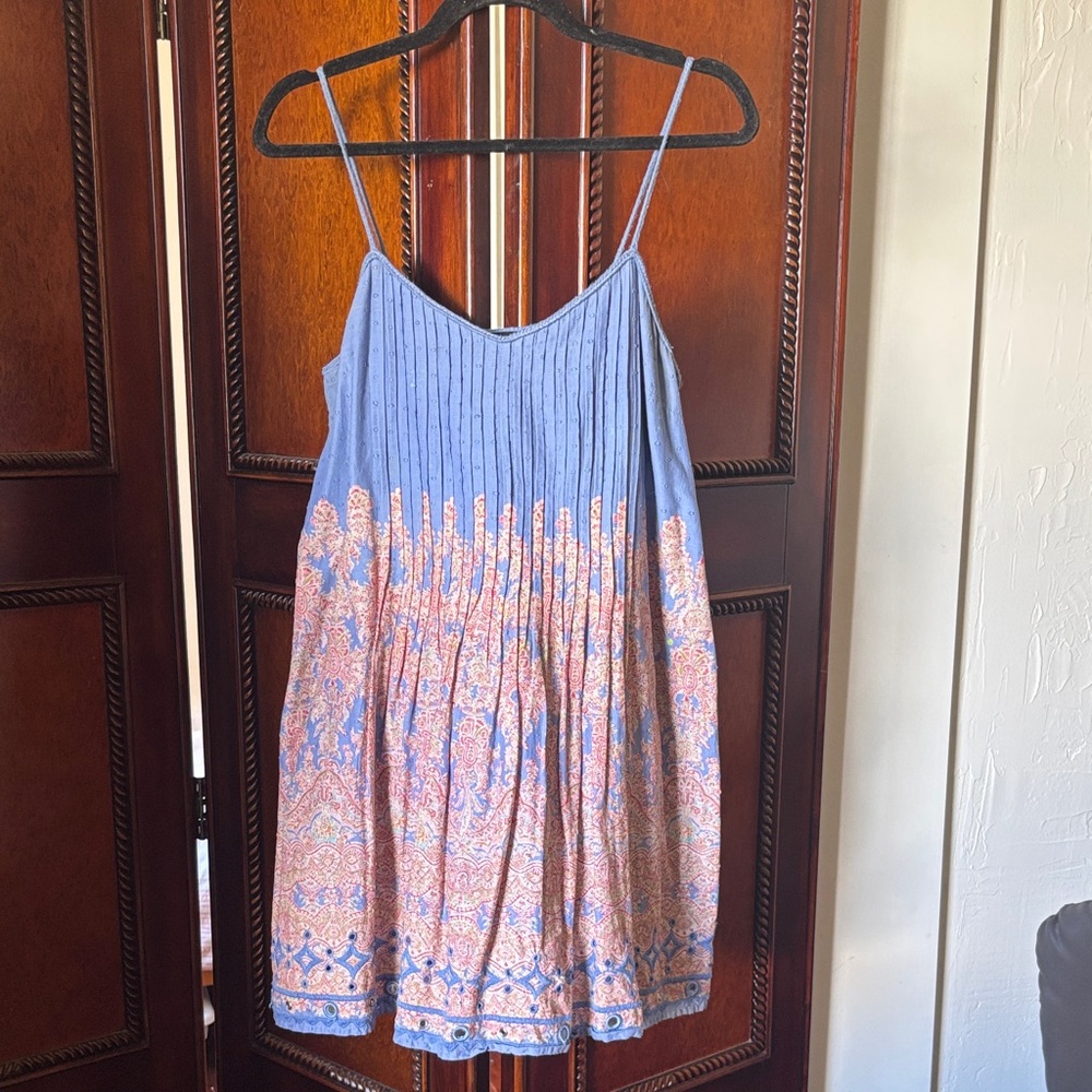 Topshop Blue and Pink Floral Mini Dress